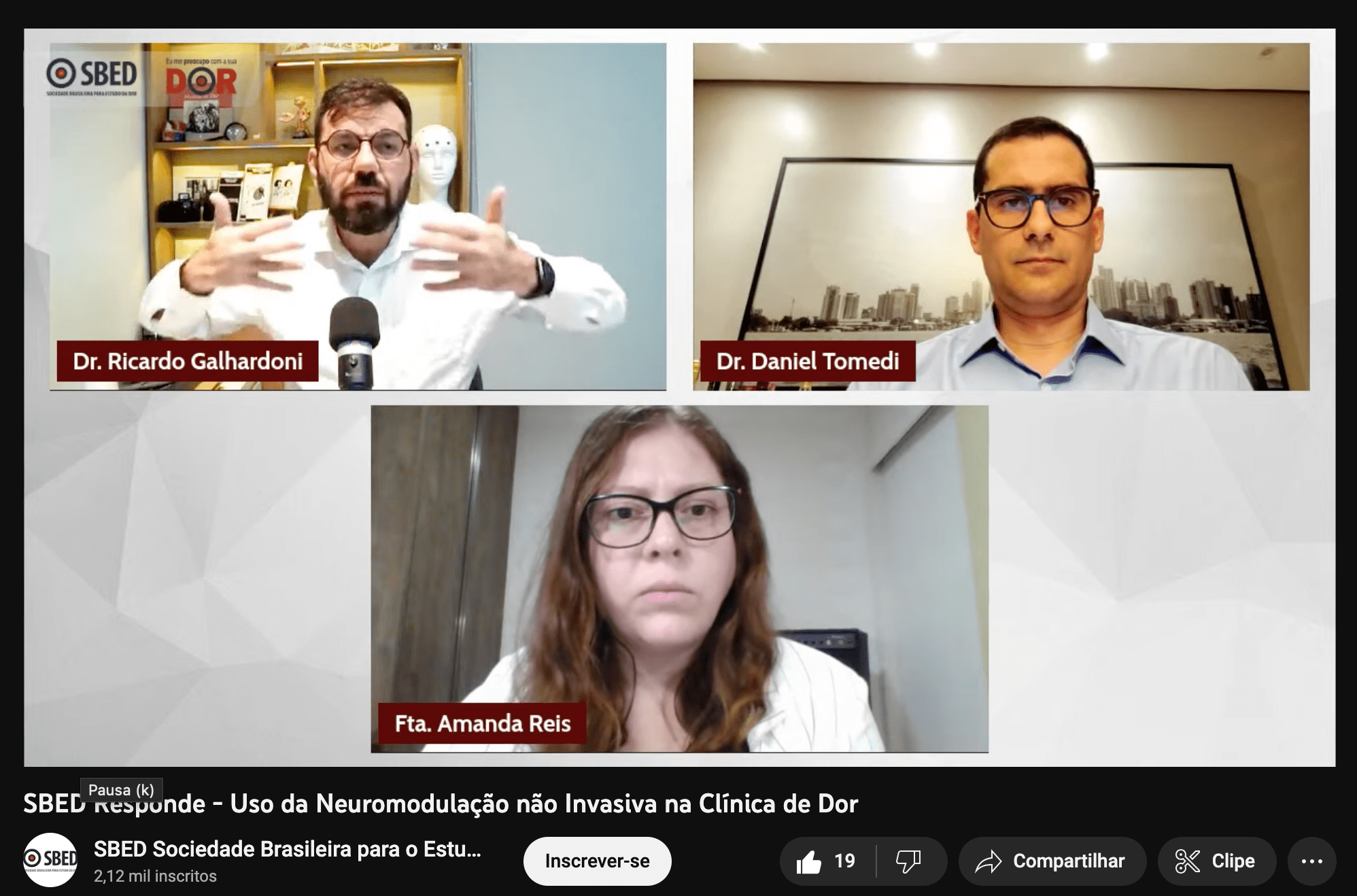 neuromodulação não-invasiva, etcc, estimulação transcraniana por corrente contínua, EMT, estimulação magnética transcraniana, SBED, dor crônica, fibromialgia, cefaléia, Ricardo Galhardoni, Daniel Tomedi, Amanda Reis